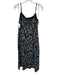 ASTR Size M Black & White Linen Blend Spaghetti Strap Pineapple Front Slit Dress Black & White / M