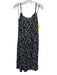 ASTR Size M Black & White Linen Blend Spaghetti Strap Pineapple Front Slit Dress Black & White / M