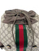 Gucci Red, Green, Brown Coated Canvas Leather trim Gucci Supreme Flap Bag Red, Green, Brown / Large