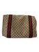 Gucci Red, Green, Brown Canvas Leather trim Gucci Supreme Zip closure Duffle Bag Red, Green, Brown / Large