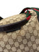 Gucci Red, Green, Brown Canvas Leather trim Gucci Supreme Zip closure Duffle Bag Red, Green, Brown / Large