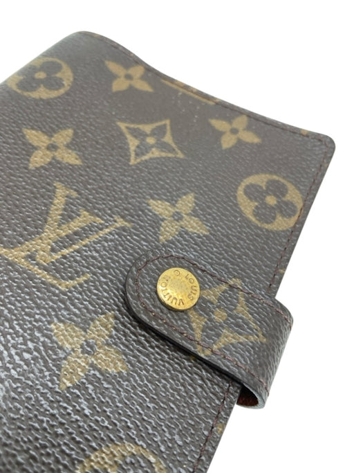 Louis Vuitton Brown & Tan Coated Canvas Snap Button Monogram Card Slots Other Brown & Tan