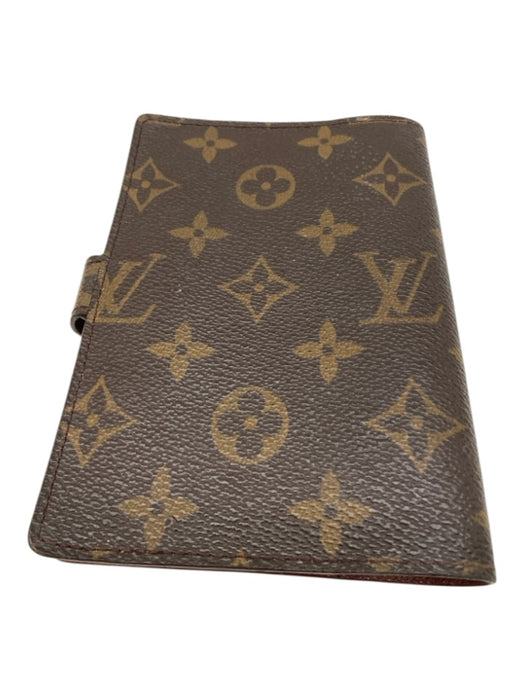 Louis Vuitton Brown & Tan Coated Canvas Snap Button Monogram Card Slots Other Brown & Tan