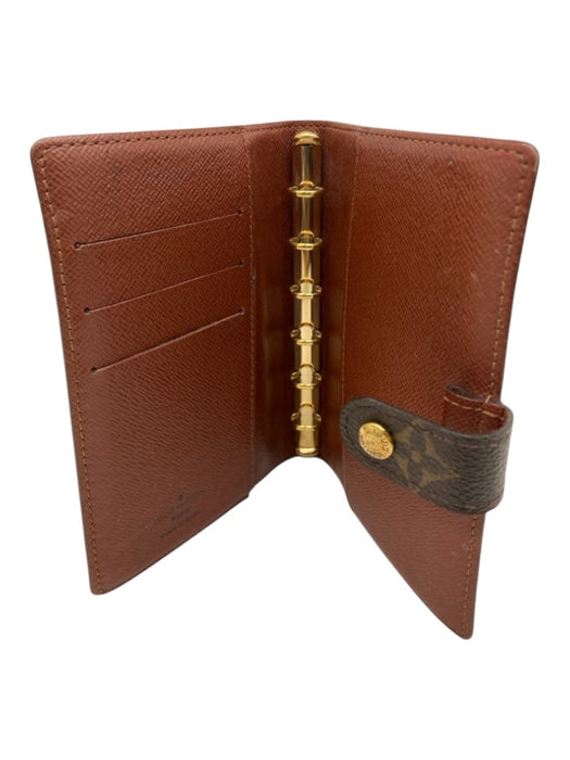 Louis Vuitton Brown & Tan Coated Canvas Snap Button Monogram Card Slots Other Brown & Tan