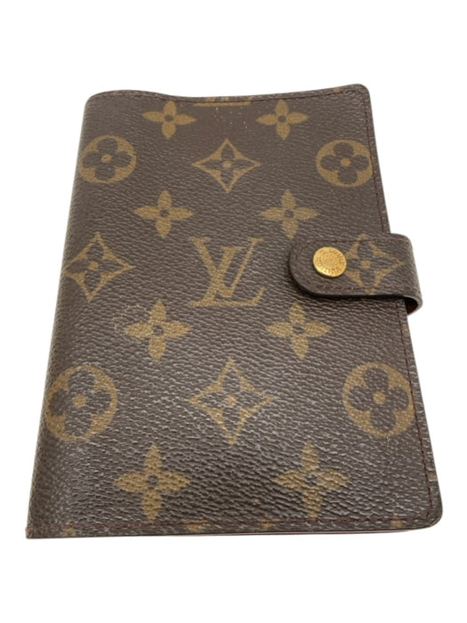 Louis Vuitton Brown & Tan Coated Canvas Snap Button Monogram Card Slots Other Brown & Tan