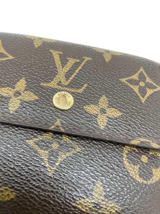 Louis Vuitton Brown & Tan Coated Canvas Snap Button Monogram Trifold Wallets Brown & Tan