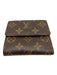 Louis Vuitton Brown & Tan Coated Canvas Snap Button Monogram Trifold Wallets Brown & Tan