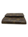 Louis Vuitton Brown & Tan Coated Canvas Snap Button Monogram Trifold Wallets Brown & Tan