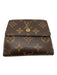 Louis Vuitton Brown & Tan Coated Canvas Snap Button Monogram Trifold Wallets Brown & Tan