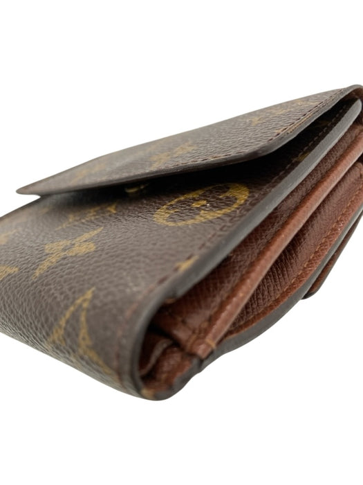 Louis Vuitton Brown & Tan Coated Canvas Snap Button Monogram Trifold Wallets Brown & Tan