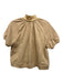 Olivia James the Label Size S Light Brown Cotton Short Puff Sleeve Top Light Brown / S