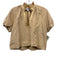 Olivia James the Label Size S Light Brown Cotton Short Puff Sleeve Top Light Brown / S