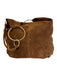 Marlon Brown & Gold Suede Gold hardware Gold Zipper Hobo Bag Brown & Gold / Large
