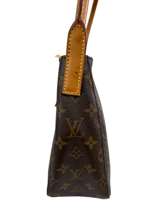 Louis Vuitton Brown Coated Canvas Zip Top Top Handle Monogram Bag Brown / S