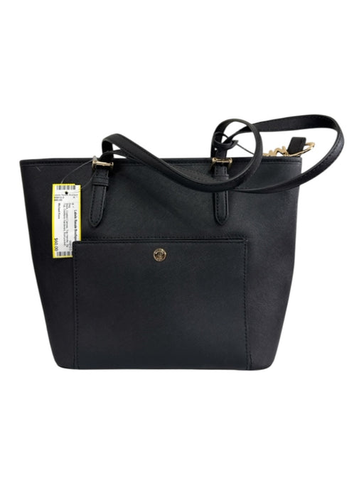 Michael Kors Black Coated Canvas Top Handle Zip Top Goldtone Hardware Bag Black