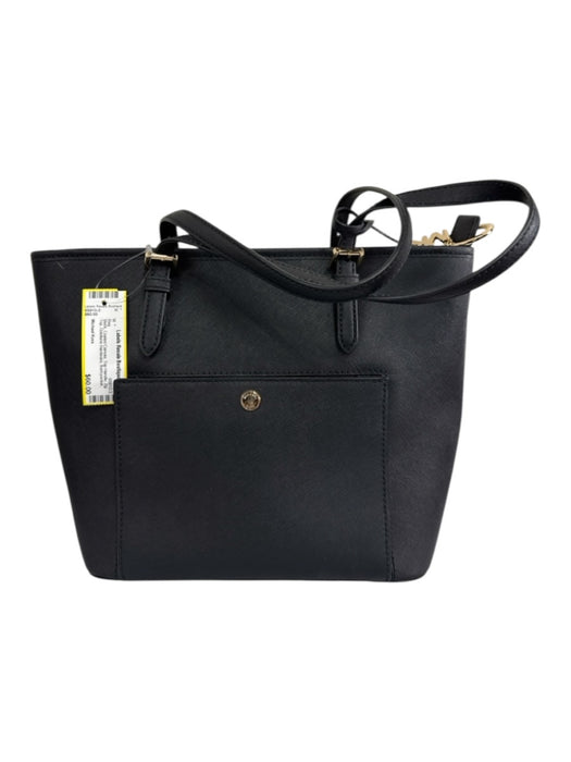 Michael Kors Black Coated Canvas Top Handle Zip Top Goldtone Hardware Bag Black