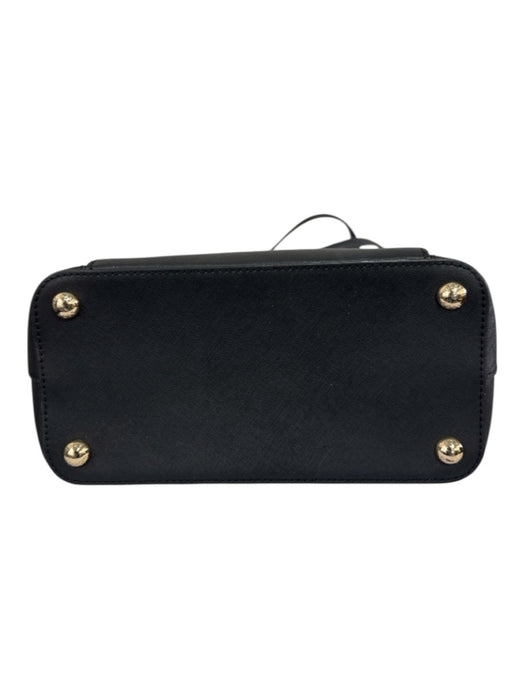 Michael Kors Black Coated Canvas Top Handle Zip Top Goldtone Hardware Bag Black