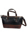 Brahmin Black & Brown Leather Zip Top Top Handle Adjustable Strap Bag Black & Brown / S