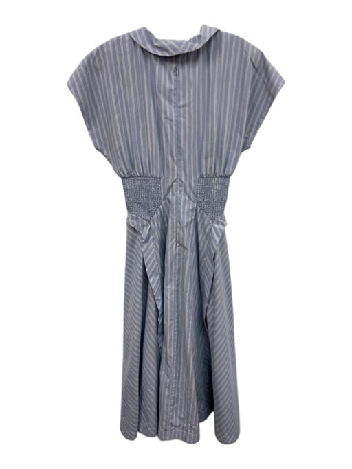 Anthropologie Size M Light blue & white Cotton Sleeveless Vertical Stripes Dress Light blue & white / M