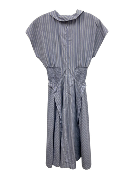 Anthropologie Size M Light blue & white Cotton Sleeveless Vertical Stripes Dress Light blue & white / M