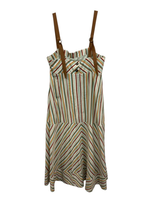 Maeve Size 12 Aqual, Brown & Multi Cotton Shoulder Straps Striped Maxi Dress Aqual, Brown & Multi / 12