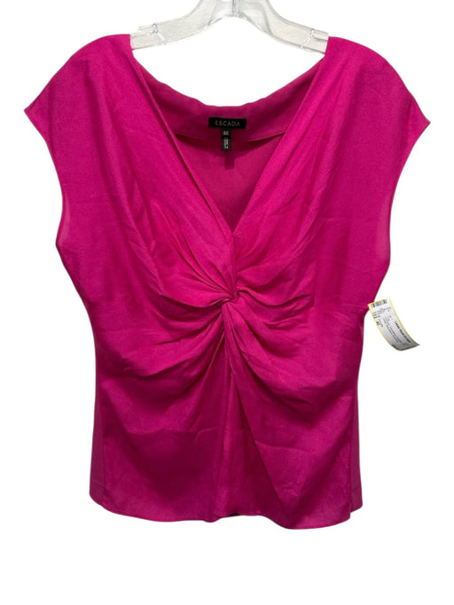 Escada Size 40 Hot pink Triacetate & Polyester Knot Detail Sleeveless Top Hot pink / 40