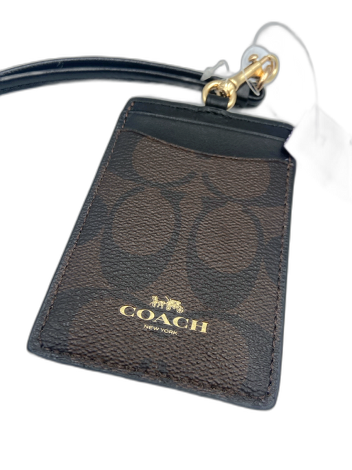 Coach Black & Brown Leather Monogram Luggage Tag Accessories - Women Black & Brown