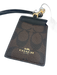 Coach Black & Brown Leather Monogram Luggage Tag Accessories - Women Black & Brown