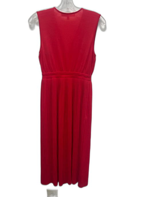Tracy Reese Size XS Red Polyester Blend Mesh Surplice Side Slit Below knee Dress Red / XS