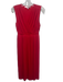 Tracy Reese Size XS Red Polyester Blend Mesh Surplice Side Slit Below knee Dress Red / XS