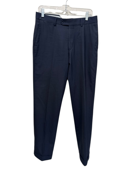 6 East Size 33 Navy Wool Solid Dress Men's Pants Navy / 33