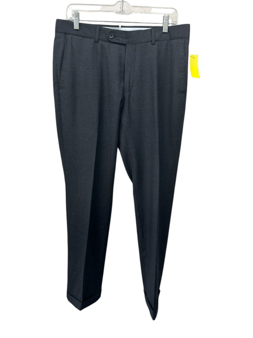 6 East Size 33 Dark Gray Wool Micro Dress Cuffed Men's Pants Dark Gray / 33