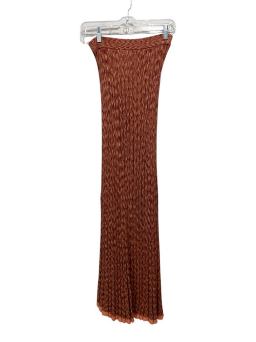 Free People Size XS Orange, Purple, Beige Viscose Abstract Print Knit Maxi Skirt Orange, Purple, Beige / XS