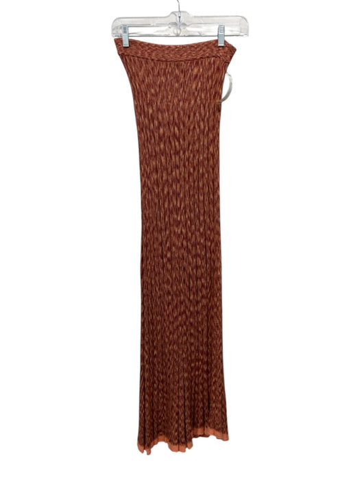 Free People Size XS Orange, Purple, Beige Viscose Abstract Print Knit Maxi Skirt Orange, Purple, Beige / XS