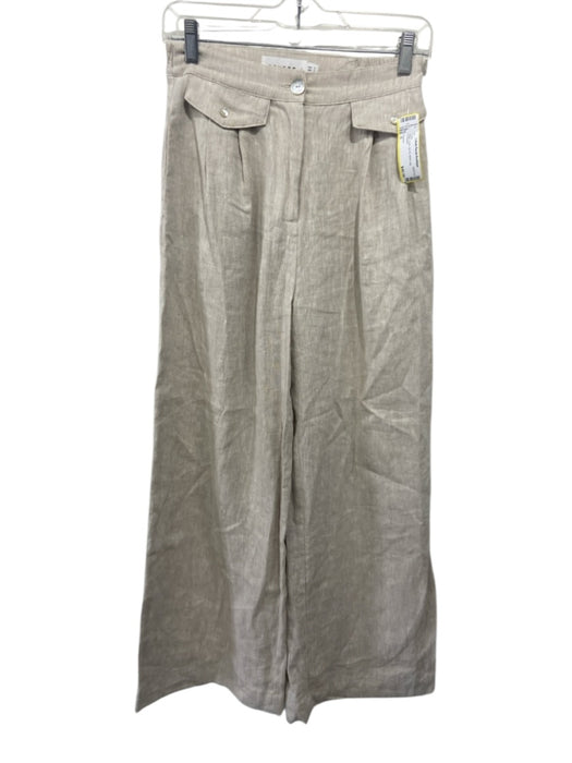 Sovere / Size S Beige Linen Zip Fly Wide Leg Pants Beige / S
