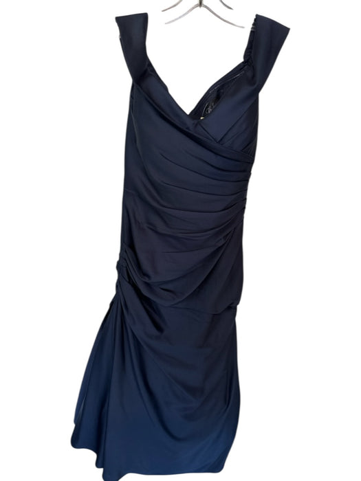La Femme Size 6 Navy Polyester Off Shoulder Mermaid Rouched Gown Navy / 6