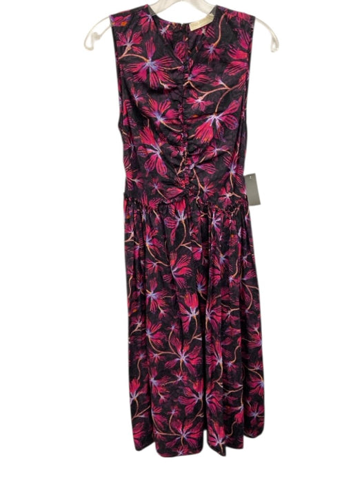 Ulla Johnson Size 6 Pink, Purple, Orange Cotton Sleeveless Floral Back Zip Dress Pink, Purple, Orange / 6