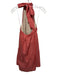 Theory Size P Coral Orange Cotton & Nylon Sleeveless Halter Top Open Back Dress Coral Orange / P