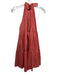 Theory Size P Coral Orange Cotton & Nylon Sleeveless Halter Top Open Back Dress Coral Orange / P
