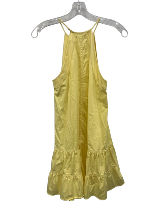 Rebecca Taylor Size 00 Yellow Cotton Blend Sleeveless High Neck Paneled Dress Yellow / 00