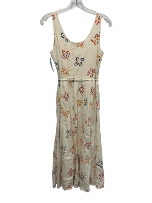 Rebecca Taylor Size 0 Cream White & Multi Linen Blend Floral Doodle Print Dress Cream White & Multi / 0