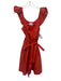 Tanya Taylor Size 2 Tomato Red Polyester Sleeveless Gathered Pocketed Dress Tomato Red / 2