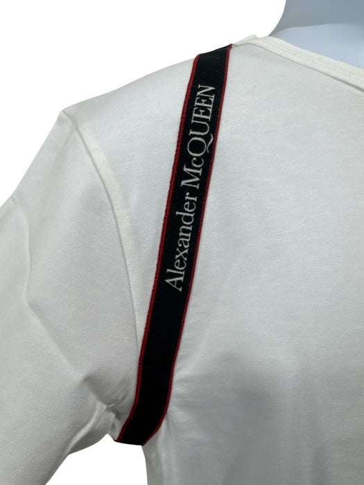 Alexander McQueen NWT Size S White & Black Cotton Blend Solid Crew Short Sleeve White & Black / S