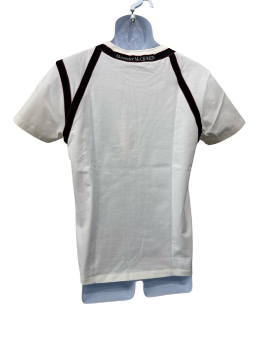 Alexander McQueen NWT Size S White & Black Cotton Blend Solid Crew Short Sleeve White & Black / S