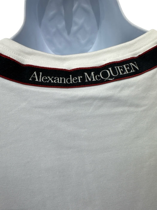 Alexander McQueen NWT Size S White & Black Cotton Blend Solid Crew Short Sleeve White & Black / S