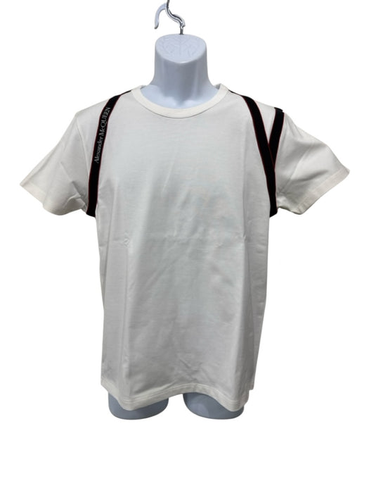 Alexander McQueen NWT Size S White & Black Cotton Blend Solid Crew Short Sleeve White & Black / S
