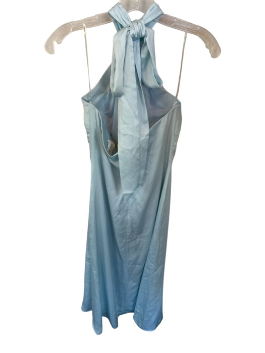 Stacees Size 4 Light Blue Satin Halter Neck Gown Light Blue / 4