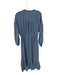 Max Studio Size S Grey Blue Polyester Gathered Buttons Sinch Detail Maxi Dress Grey Blue / S