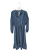 Max Studio Size S Grey Blue Polyester Gathered Buttons Sinch Detail Maxi Dress Grey Blue / S