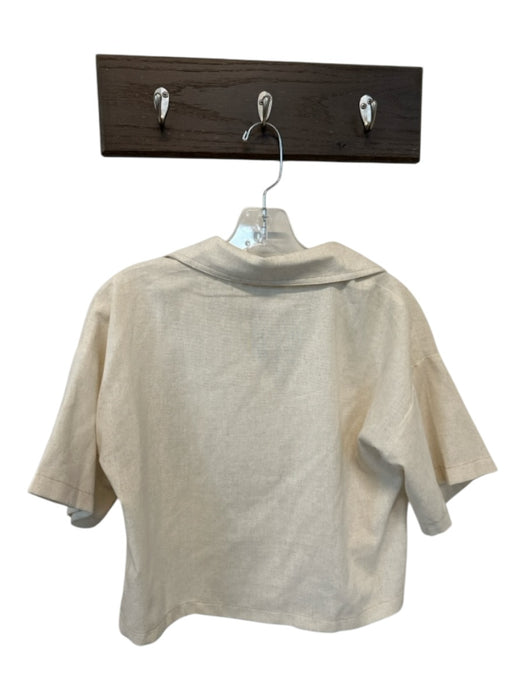 Idem Ditto Size S Off White Cotton Blend Collar Buttons Short Sleeve Shirt Off White / S